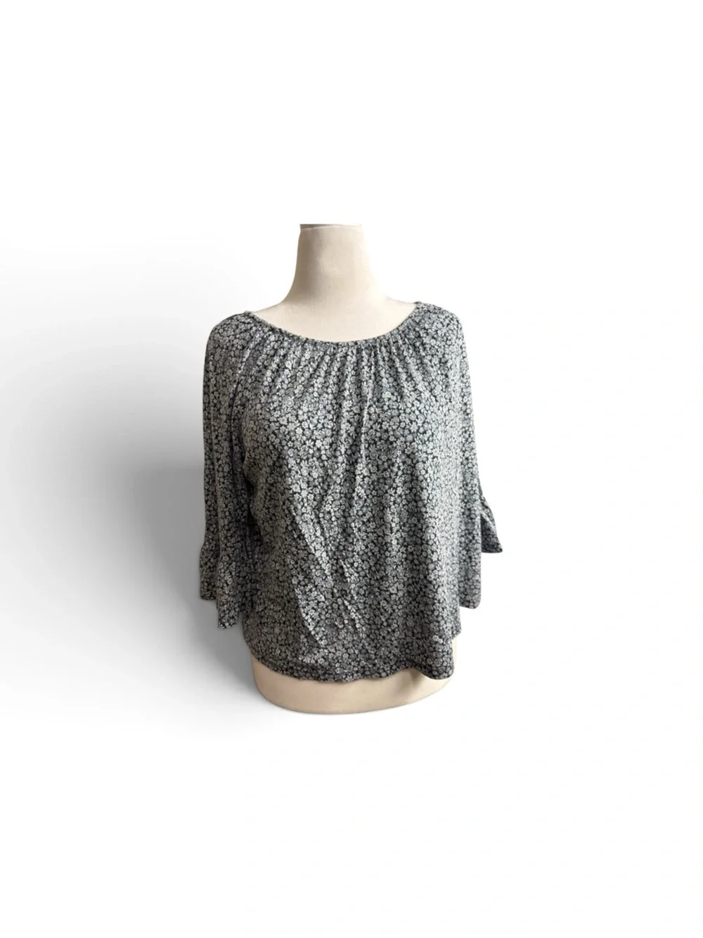 Michael Kors Floral Scoop-Neck top size large